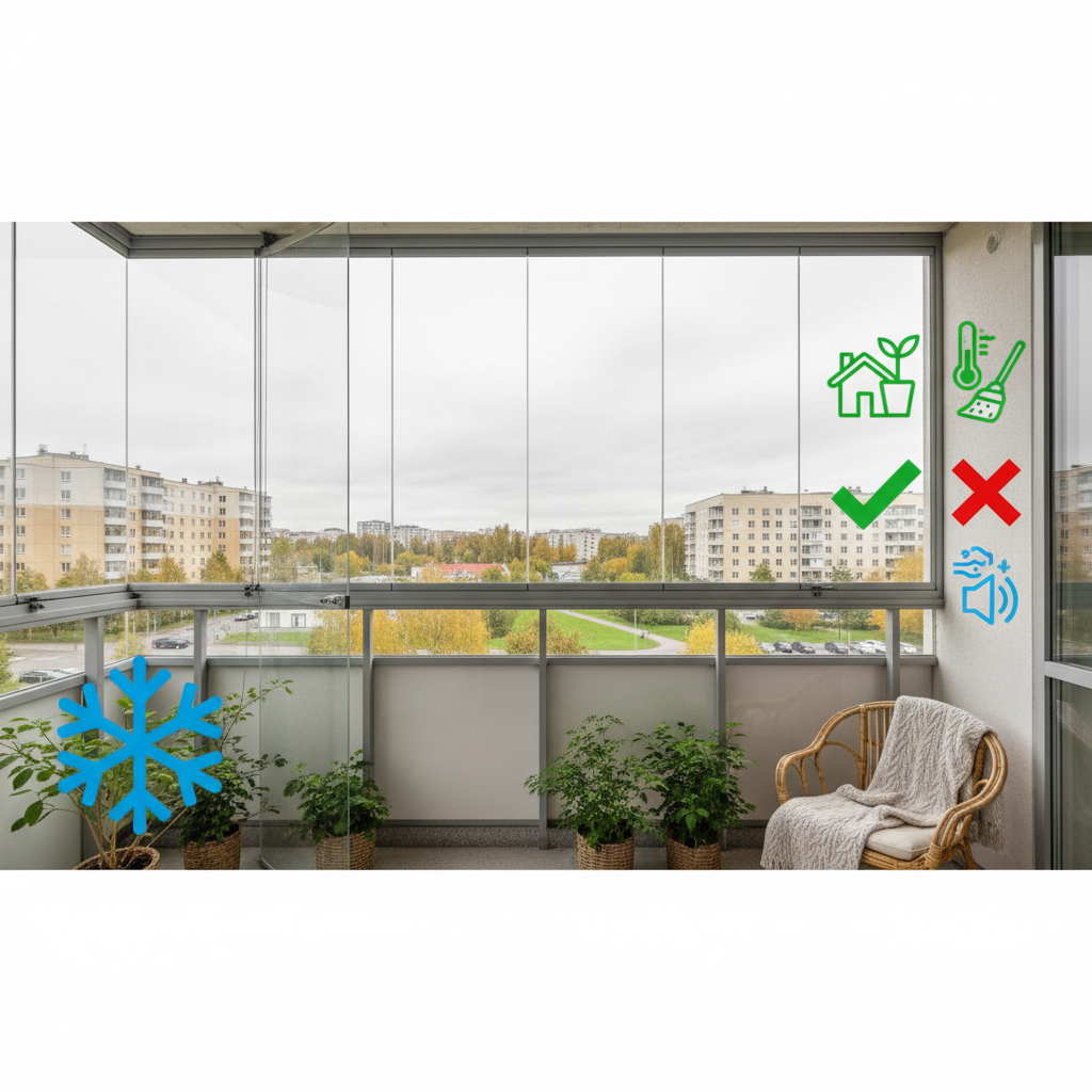 фото Что такое холодное остекление балкона: плюсы и минусы