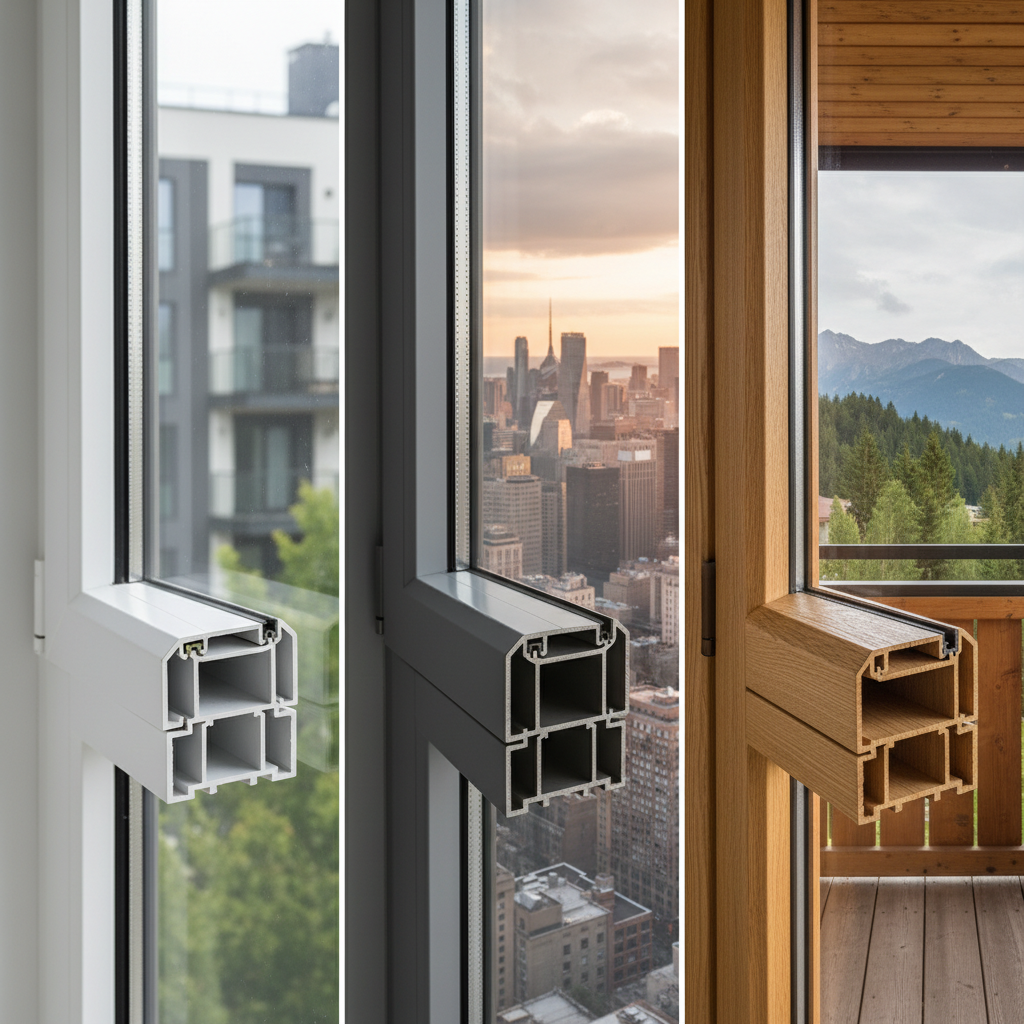 фото Выбираем профиль для остекления балкона: ПВХ, алюминий, дерево