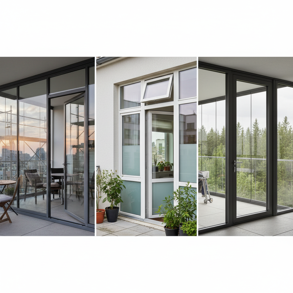 фото Остекление балкона с дверью: варианты и особенности монтажа