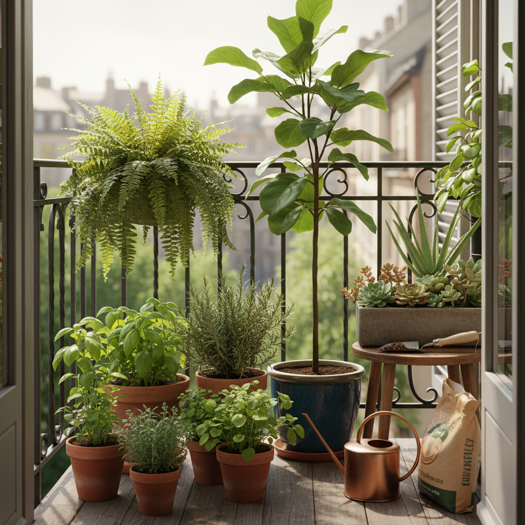 фото Зелёный уголок на балконе: выбор растений и уход