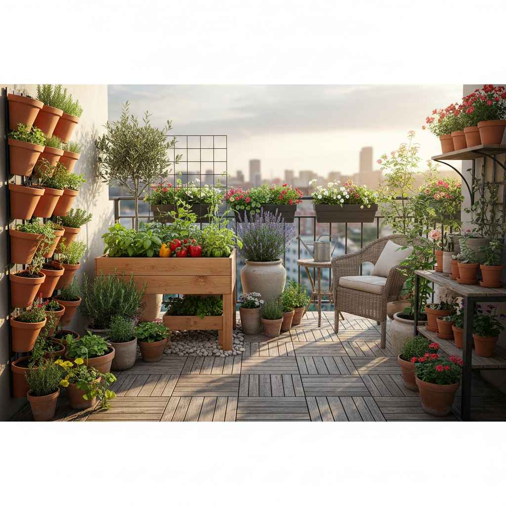 фото Мини‑сад на балконе: планировка и посадка