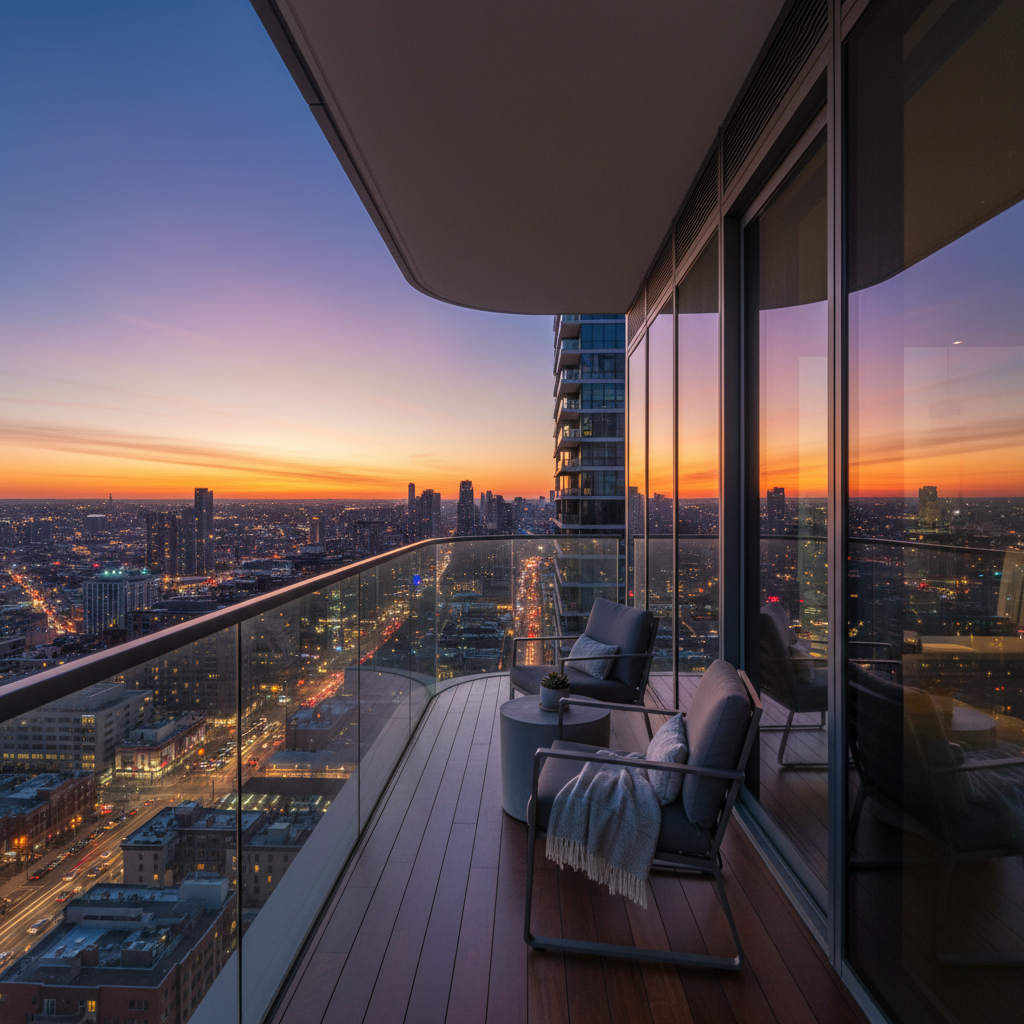 фото Балкон с панорамными окнами: визуальные эффекты