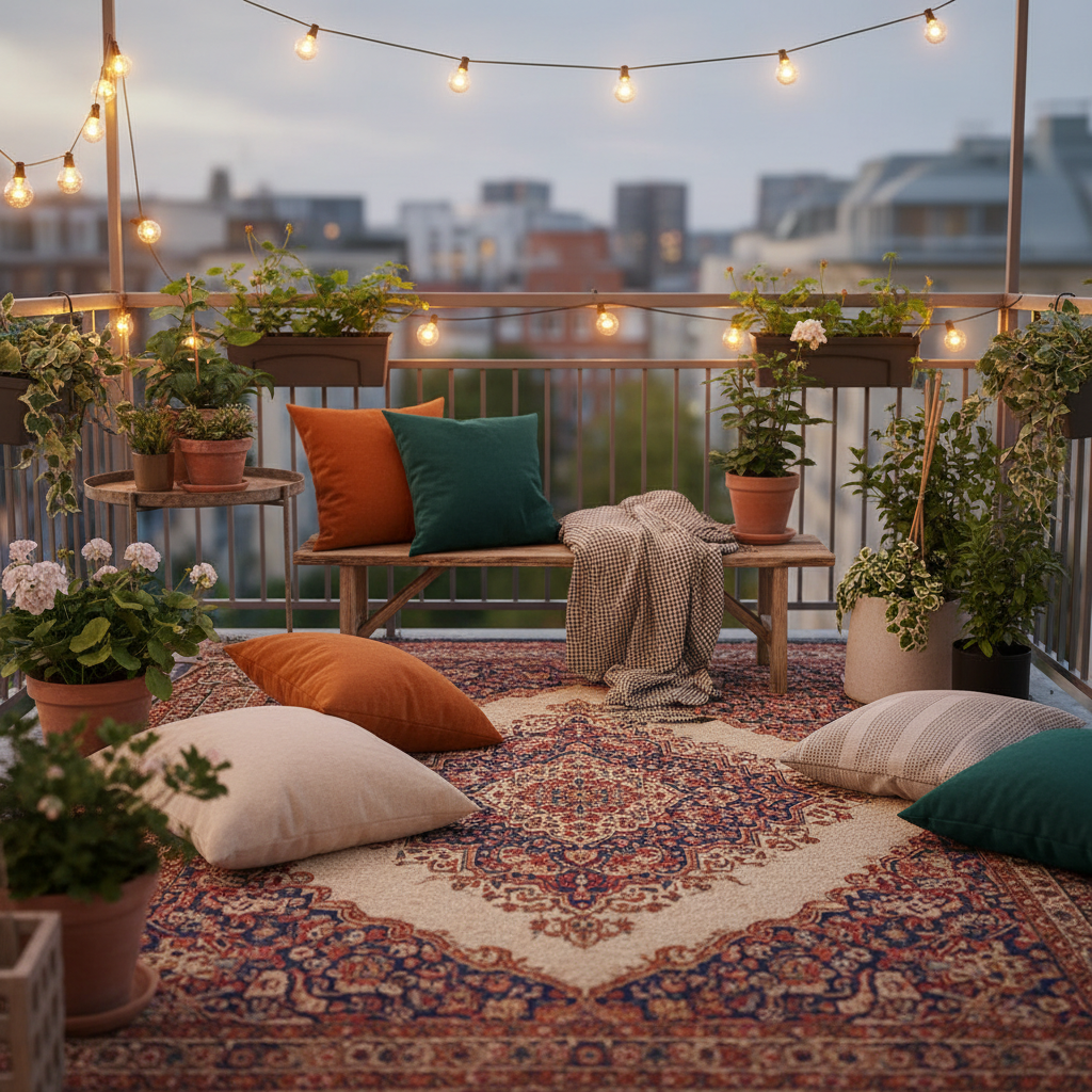 фото Балкон с ковром: уют и тепло