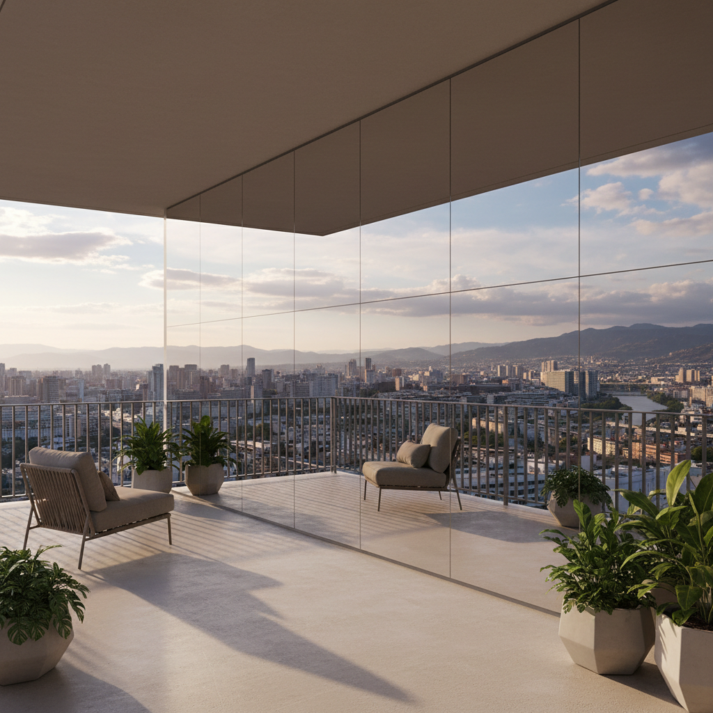 фото Балкон с зеркалами: визуальное увеличение пространства