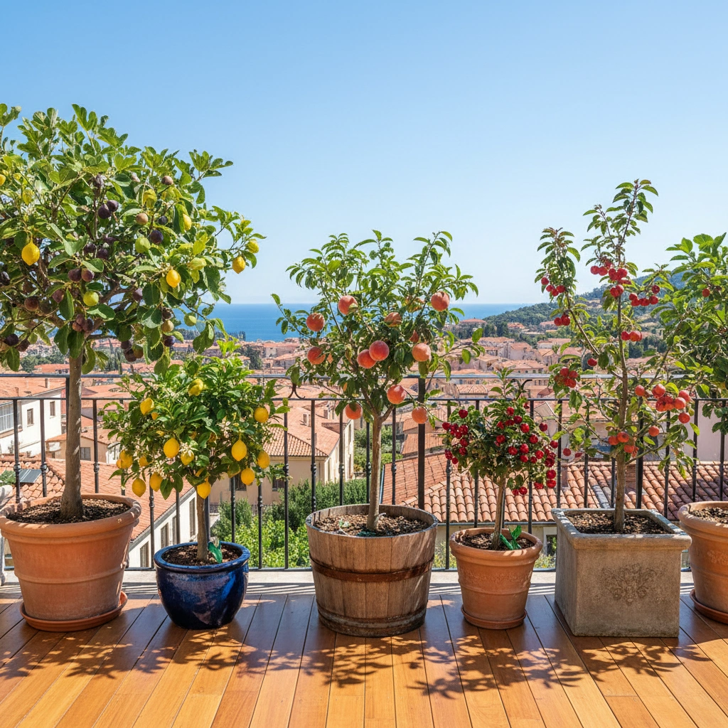 фото Балкон с фруктовыми деревьями: подбор сортов