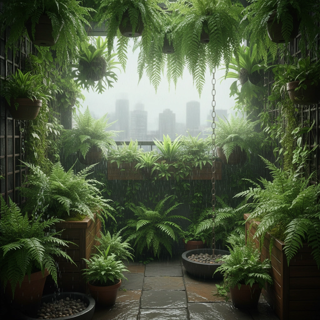 Балкон с папоротниками: влажный микроклимат | статья от компании Балкон-Бекон