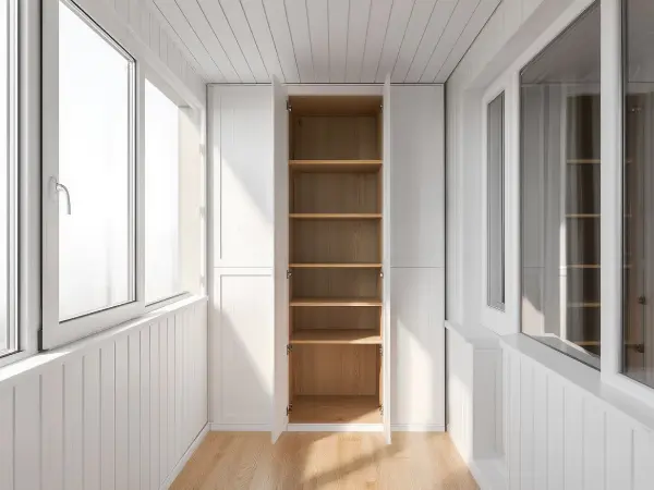 Встроенная мебель на балконе