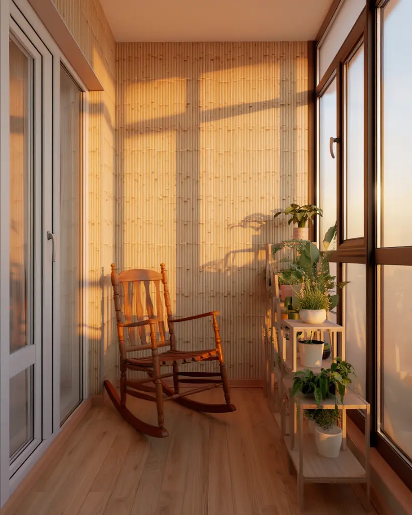 Остекление и отделка балкона для рабочего места в черном цвете